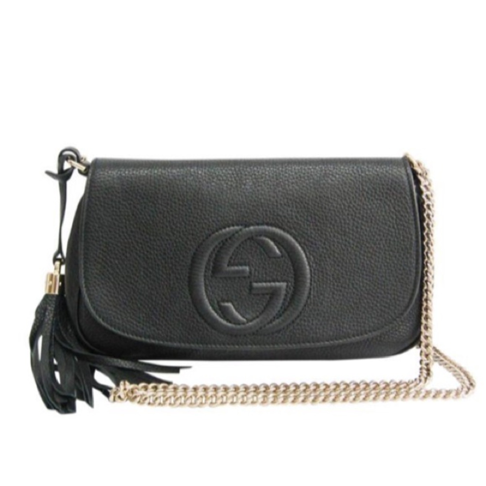 Gucci Soho Chain Black Leather Shoulder Bag